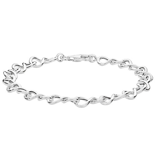 Sterling Silver Ladies Infinity Link Bracelet