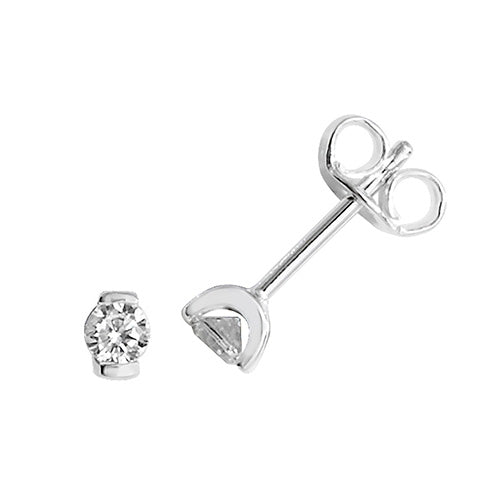 Sterling Silver CZ Stud Earrings