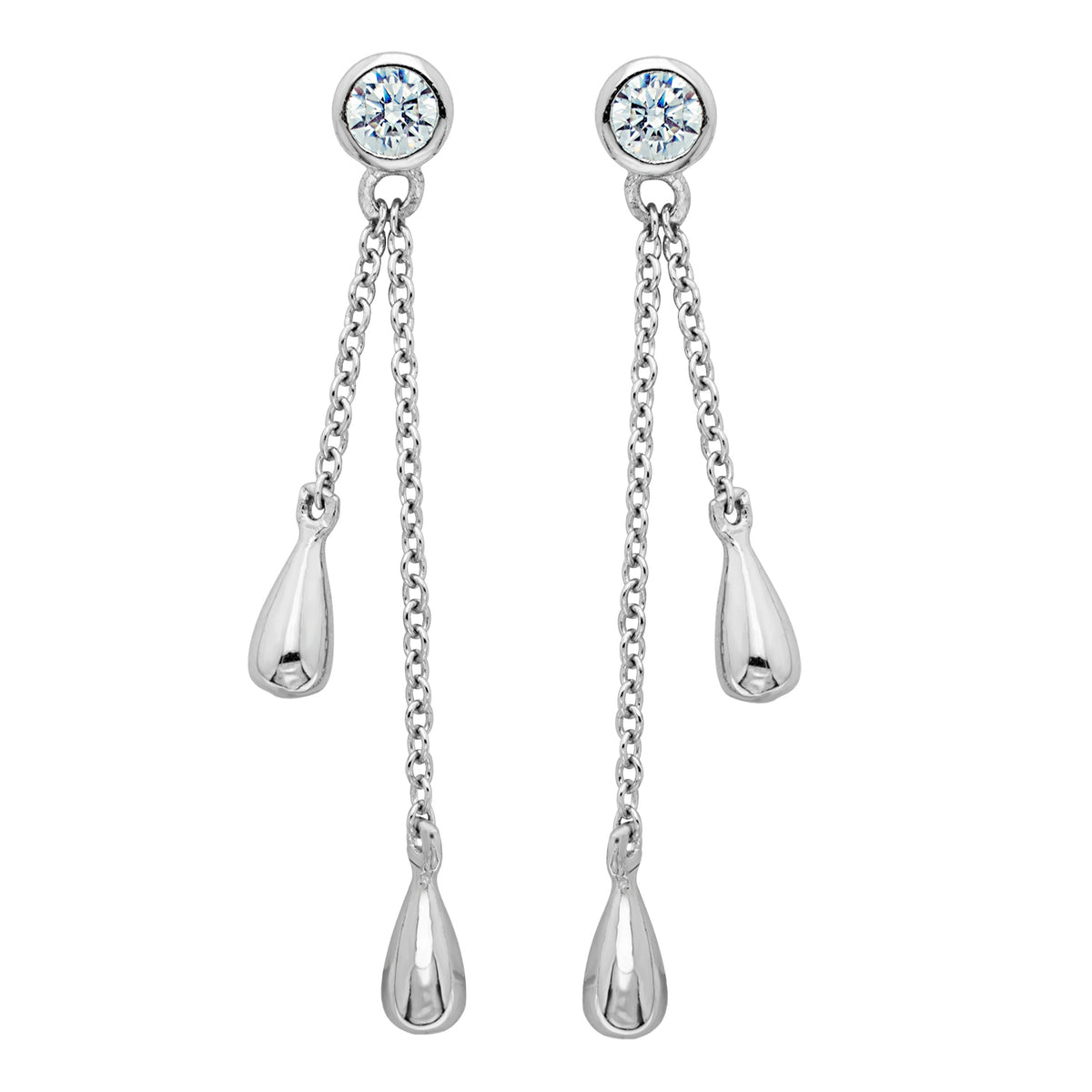 Sterling Silver CZ Drop Earring