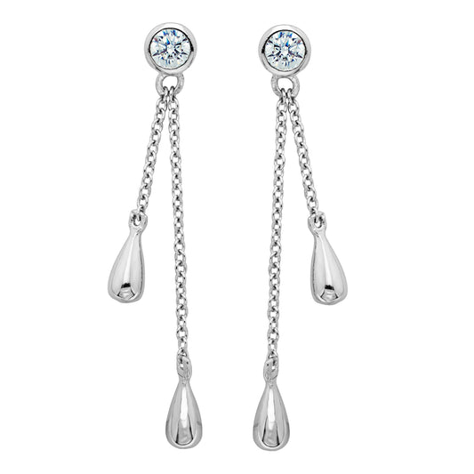 Sterling Silver CZ Drop Earring