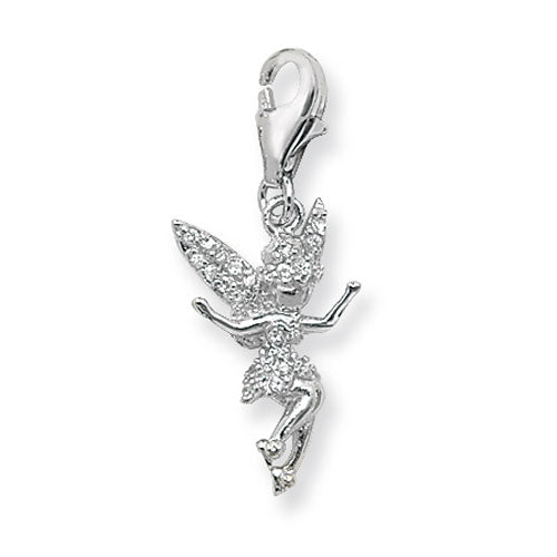 Sterling Silver CZ Tinkerbell Pendant/Charm