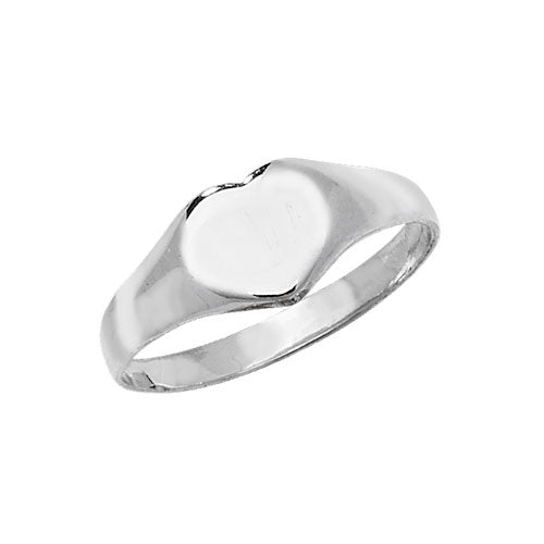 Sterling Silver Childs Heart Signet Ring