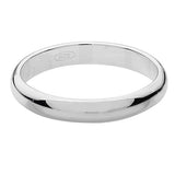 Sterling Silver 3mm D Shape Wedding Band
