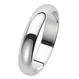 Sterling Silver 4mm D Shape Wedding Ring