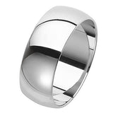 Sterling Silver 8mm D Shape Wedding Ring