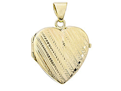 9CT LARGE PATTERNED HEART LOCKET