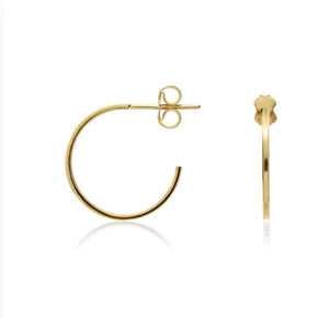 9CT Yellow Gold Peg & Scroll Hoop Earrings 17x1mm