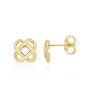 9CT Yellow Gold Celtic Knot Stud Earrings 7mm