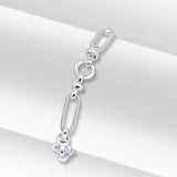 Silver Handmade 8mm Textured Long Oval Chain