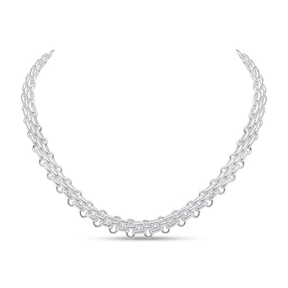 Silver Handmade 10mm Brick Chain