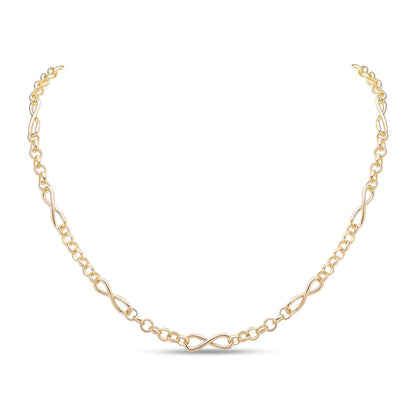 9CT Yellow Gold Handmade Infinity Belcher Chain