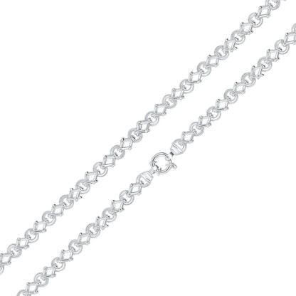 Silver Handmade 8mm Textured Circle Square Chain