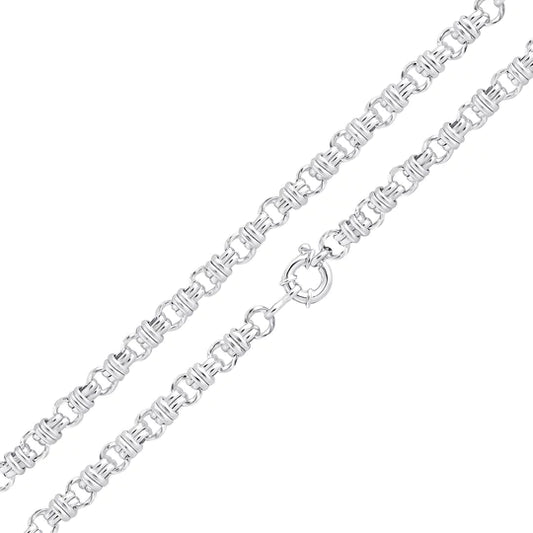 Silver Handmade 8mm Circle Belt Link Chain