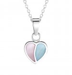 Jo For Girls sterling silver mother of pearl heart pendant