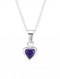 Jo for Girls sterling silver clear cz heart pendant