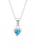 Jo for Girls sterling silver clear cz heart pendant