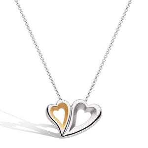 Kit Heath Desire Love Story Tender Together Gold Twinned Heart Necklace