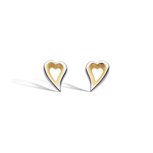 Kit Heath Desire Love Story Gold Heart Stud Earrings