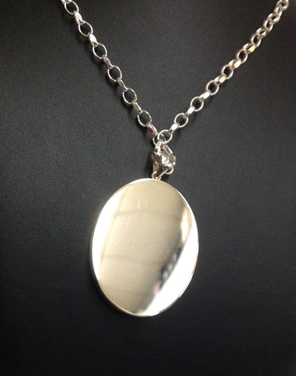 Sterling Silver Hand Engraved Large Locket