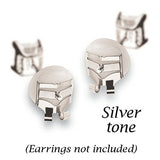 Lox Silver tone Locking Earring Backs Butterfly Fittings Anti-Allergy Backs