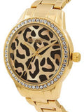 Missguided Ladies G/Plated Leopard Print Dial B/W