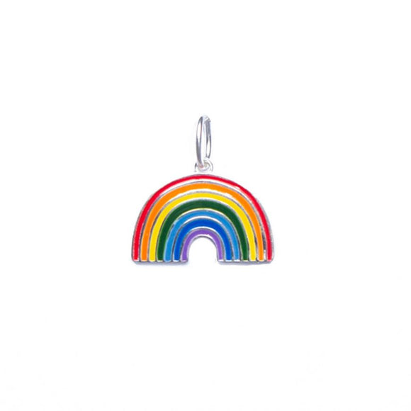 Sterling Silver Enamel Rainbow Pendant