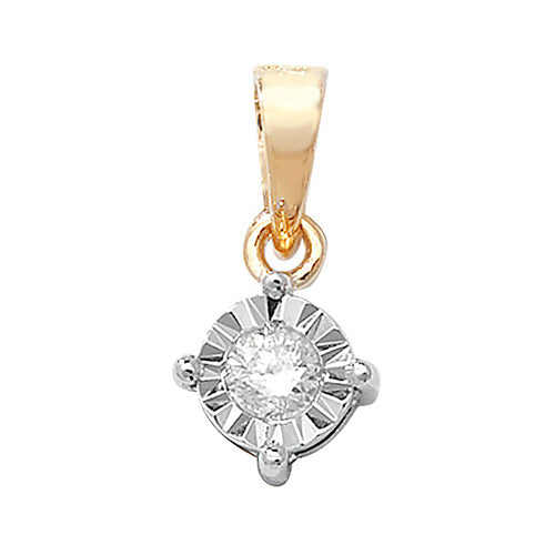 9ct Yellow Gold Solitaire Diamond Pendant