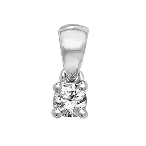 18ct Gold Brilliant Cut Diamond 4 Claw Pendant