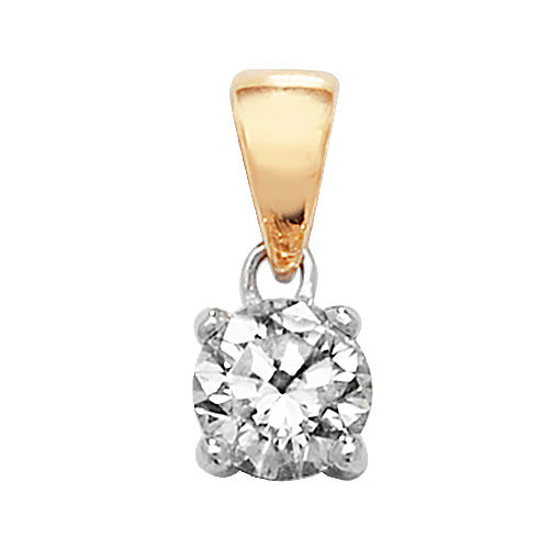 18ct Gold Single Stone Diamond Pendant