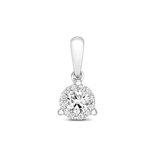 18ct White Gold Brilliant Cut Diamond Cluster Pendant