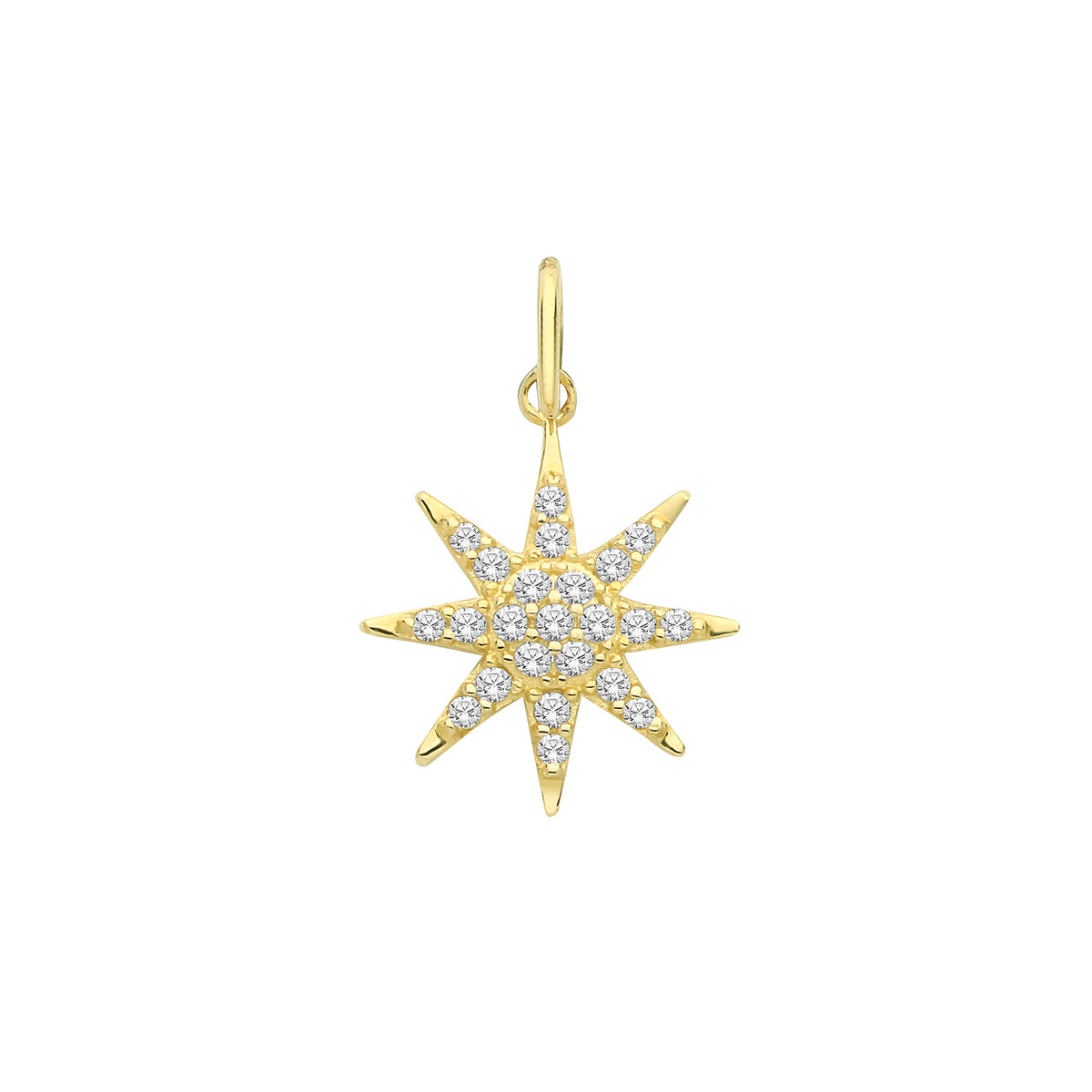 9ct Yellow Gold CZ Set Star Pendant
