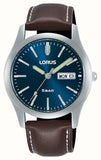 Lorus Classic 38 mm Quartz Watch Blue Dial Leather Strap