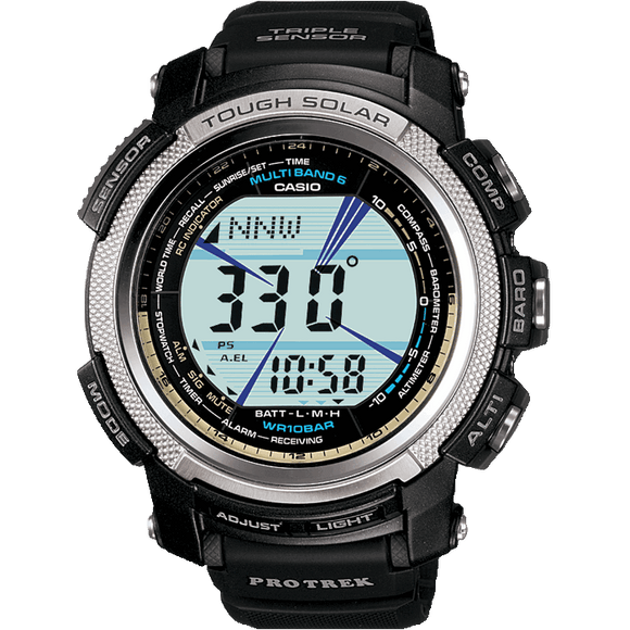 Mens Casio Pro Trek Wave Ceptor Tough Solar Alarm Chronograph Watch