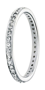 Silver Clear CZ Pave 2.3mm Band Ring