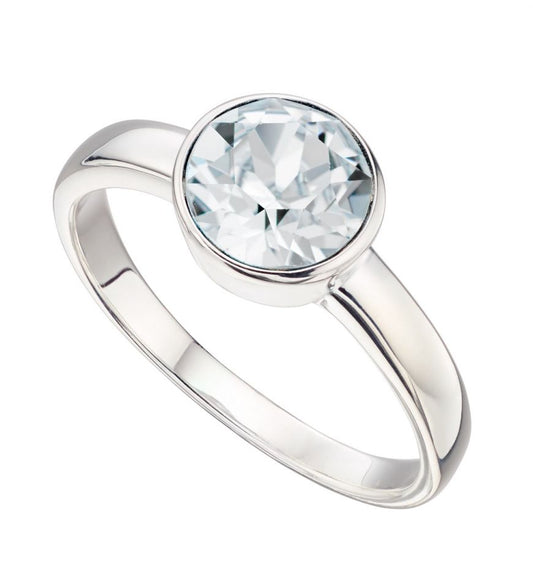Silver April Birthstone Ring