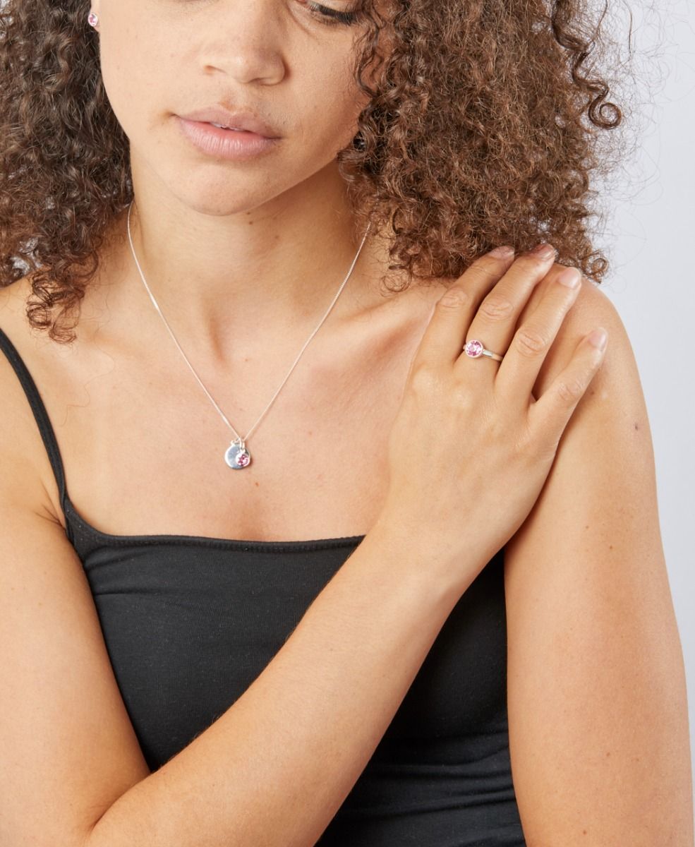 Silver October Birthstone Ring