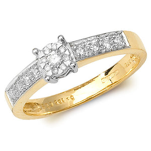 9ct Yellow Gold Solitaire Diamond Ring