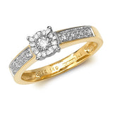 9ct Yellow Gold Diamond Cluster Ring