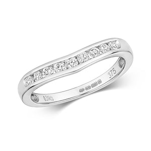 9ct White Gold Diamond Band