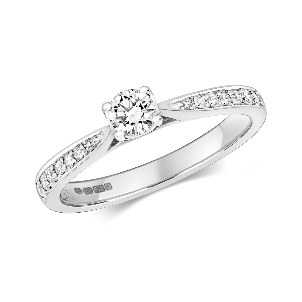 9ct white gold diamond ring