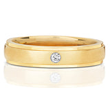 9ct Yellow Gold Single Diamond Wedding Ring