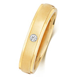 9ct Yellow Gold Single Diamond Wedding Ring