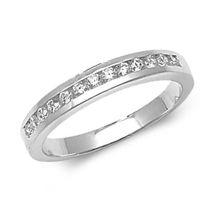 18ct White Gold Half Eternity Channel Set Ring