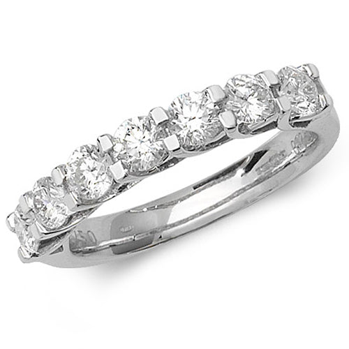 18ct White Gold 7 Stone Diamond Half Eternity Ring
