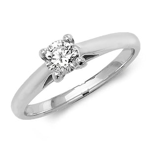 18ct White Gold 4 Claw Diamond Solitaire Ring