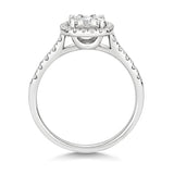 18ct White Gold Diamond Cluster Cushion Shape Halo Ring