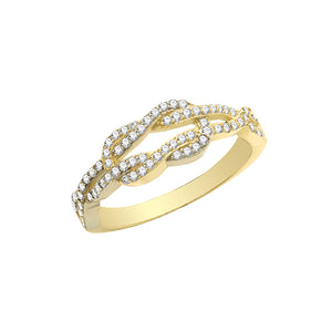 9ct Yellow Gold CZ Knot Ring