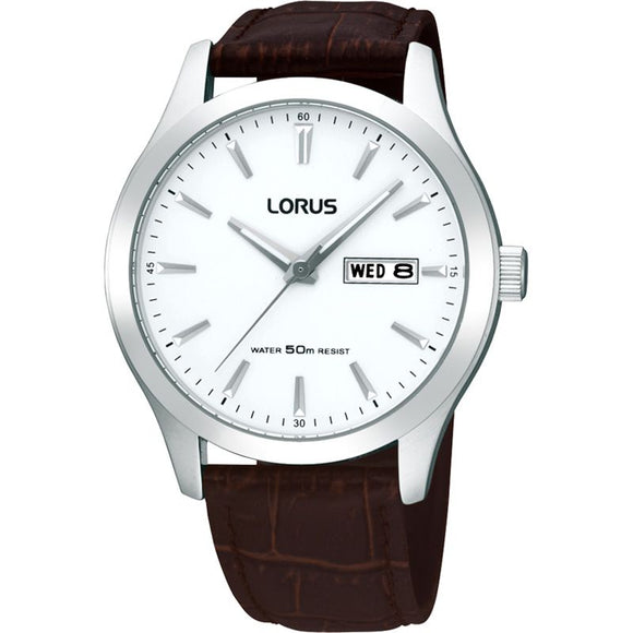 Lorus Gents Brown Leather Watch
