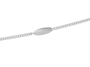STERLING SILVER 5.5"  CHILDS ID BRACELET WITH 18 MM X 6.6MM PLATE
