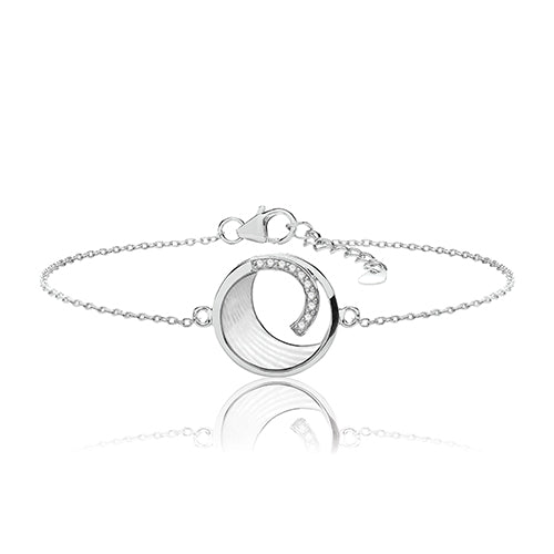 Sterling Silver Mother of Pearl & CZ Bracelet